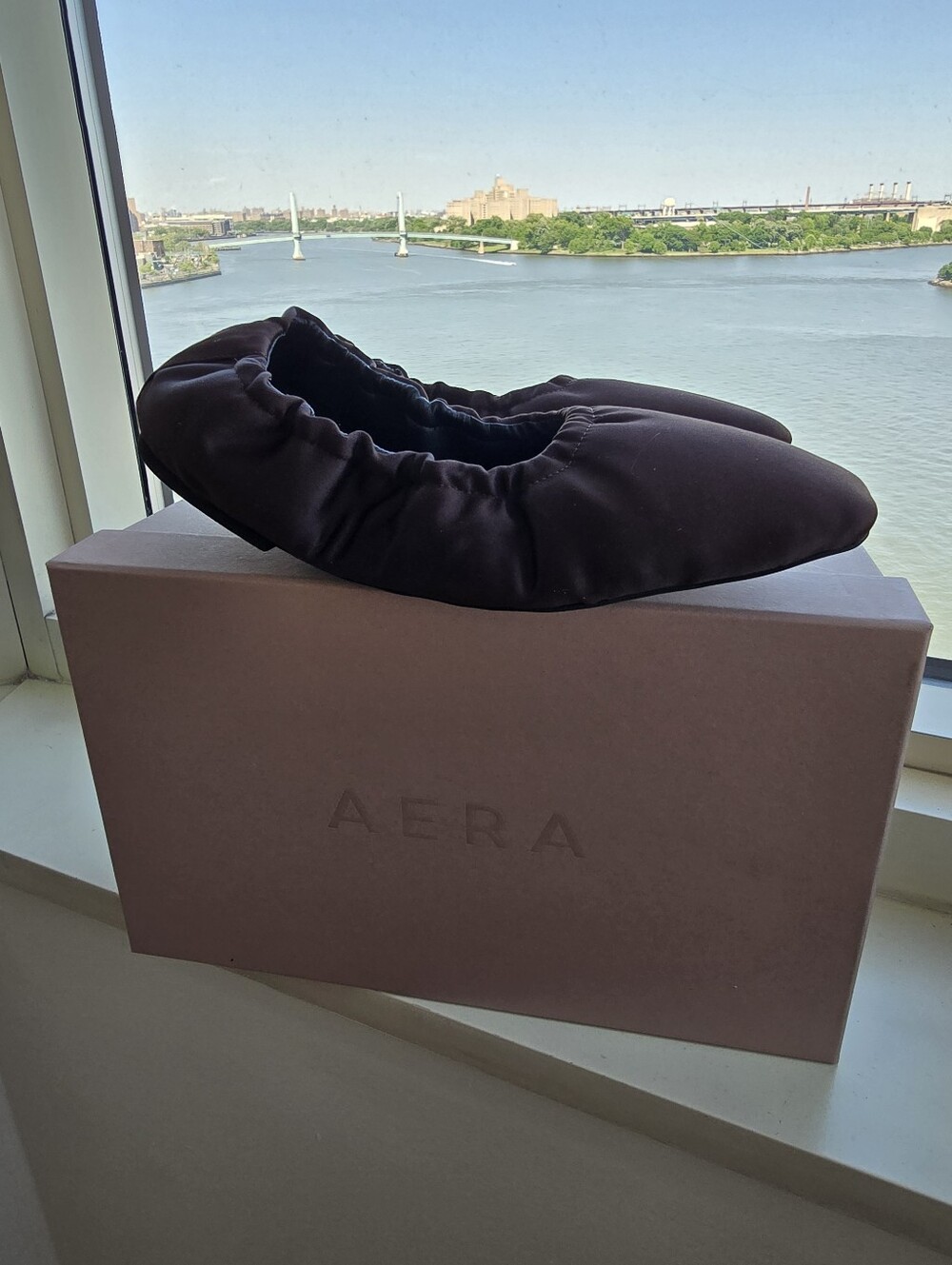 AERA Brown Satin - Carla Ballet Flats